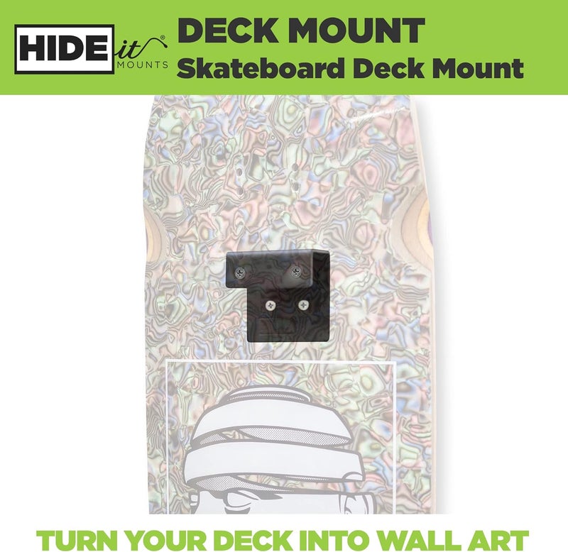 HIDEit Mounts Deck Mount - Steel Skateboard Deck Display Wall Mount - Skateboard Wall Hanger for Skate Decks - Skate Deck Wall Mount to Display Skateboard Decks - Patent Pending - Image 2
